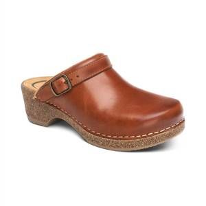 NEW AETREX women's beckie cork clog in cognac